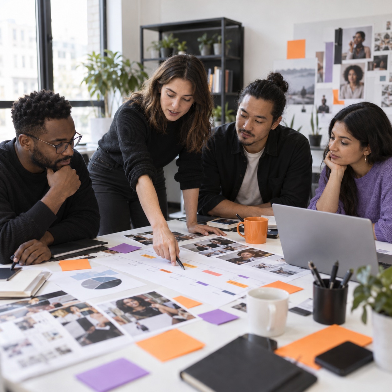 Marketing strategists planning around a table